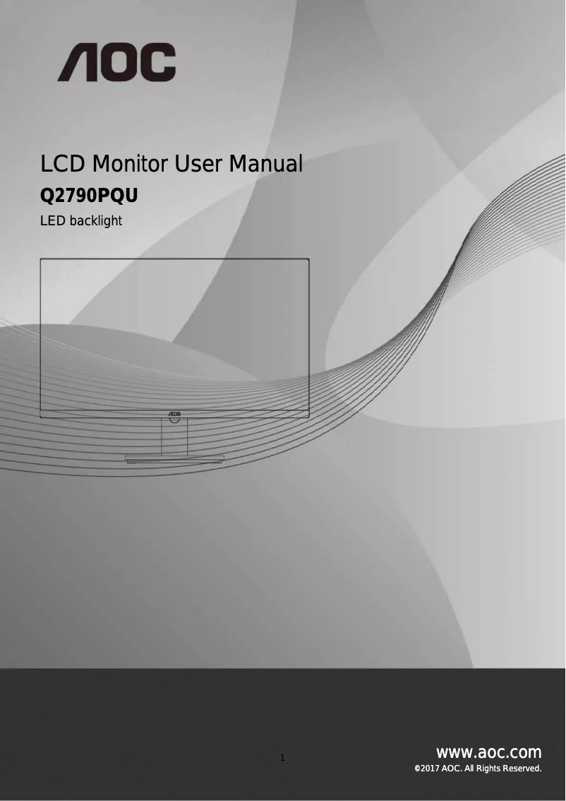 Page 1 de la notice Manuel utilisateur AOC Q2790PQU