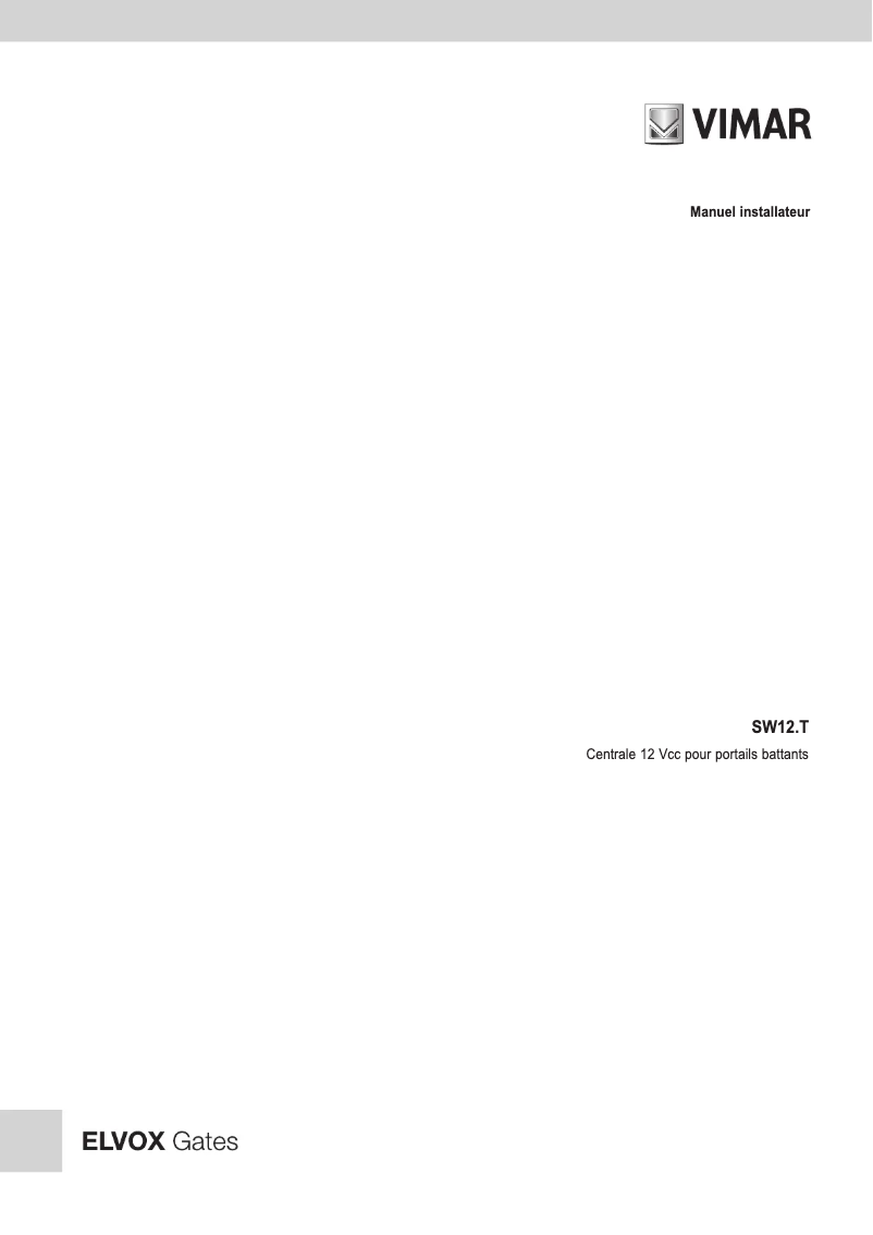 Page 1 de la notice Manuel utilisateur Vimar ELVOX SW12.T