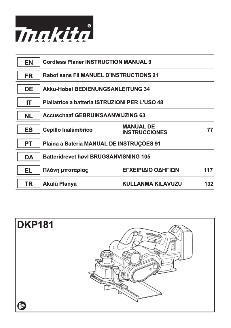 Página 1 del manual Manual de usuario Makita DKP181Z