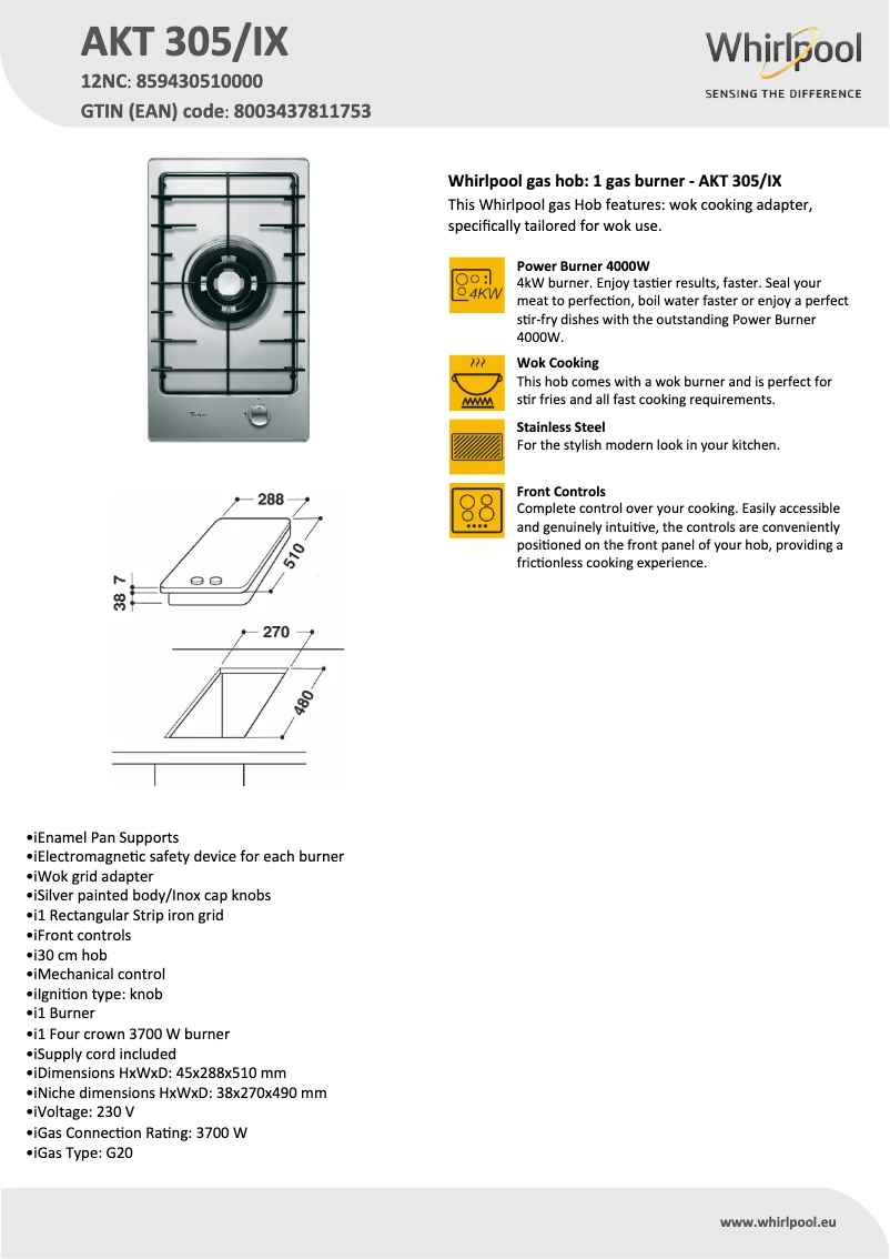 Image de la première page du manuel de l'appareil AKT 305/IX