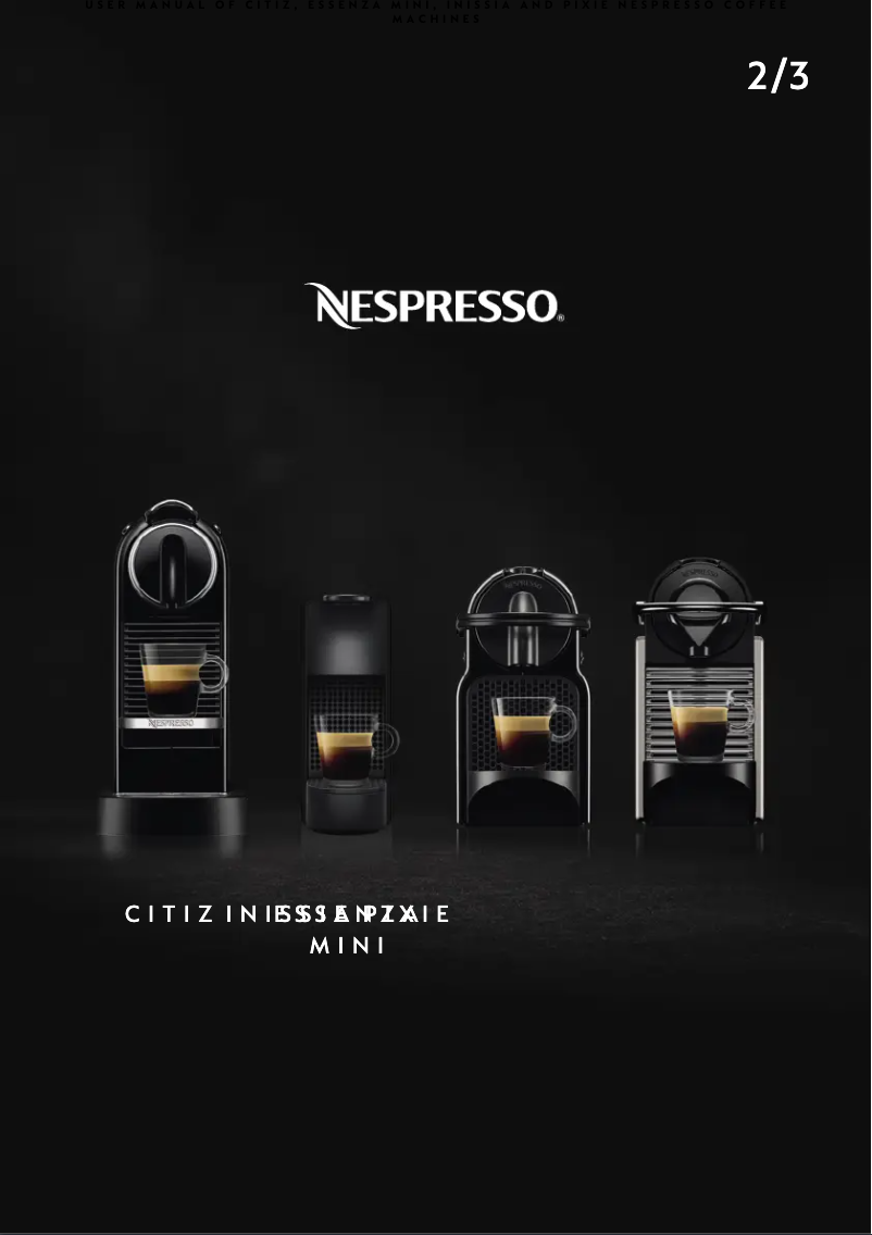 Page 1 de la notice Manuel utilisateur Breville Nespresso Pixie BEC460