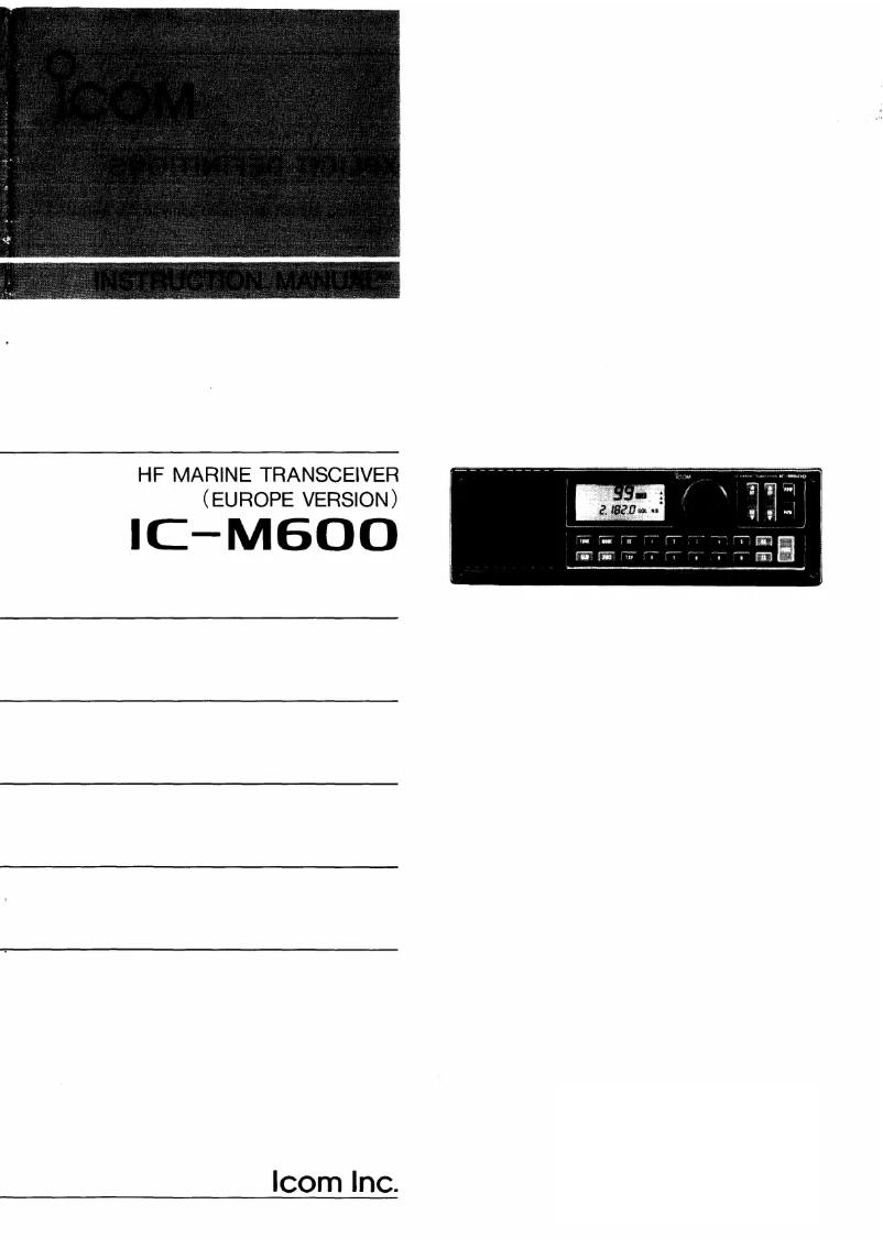 Image de la première page du manuel de l'appareil ICM600