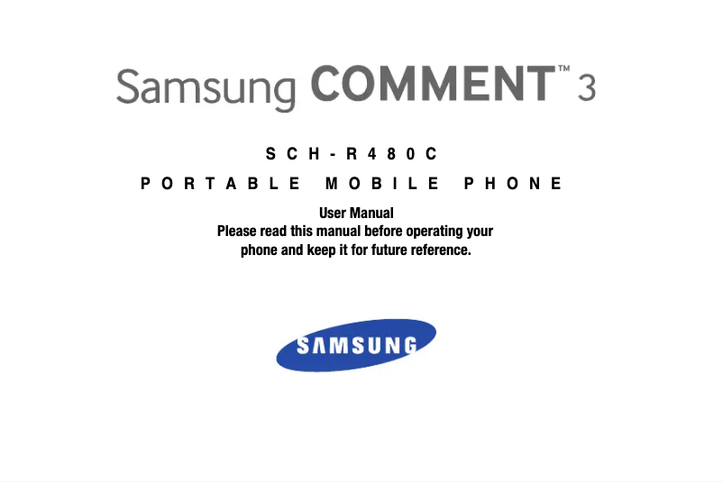 Page n°1 - Manuel utilisateur Samsung Comment 3