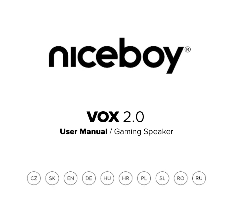 Page 1 de la notice Manuel utilisateur Niceboy ORYX VOX 2.0