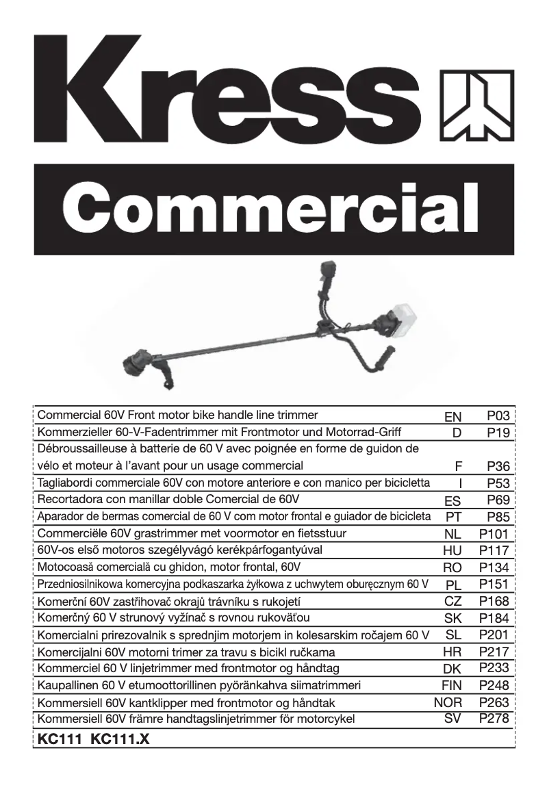 Page 1 de la notice Manuel utilisateur Kress KC111.9