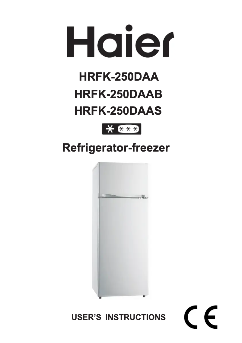 Page 1 de la notice Manuel utilisateur Haier HRFK-250DAA