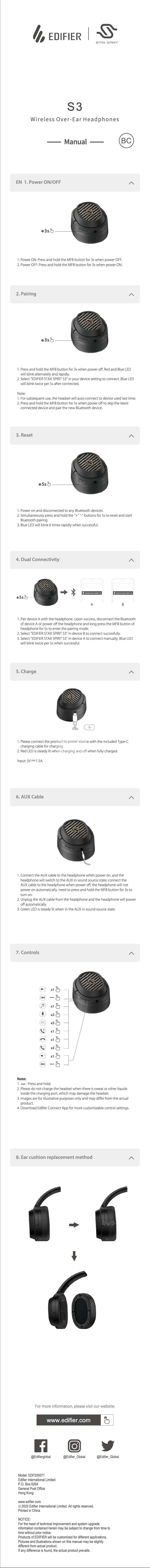 Image de la première page du manuel de l'appareil S3