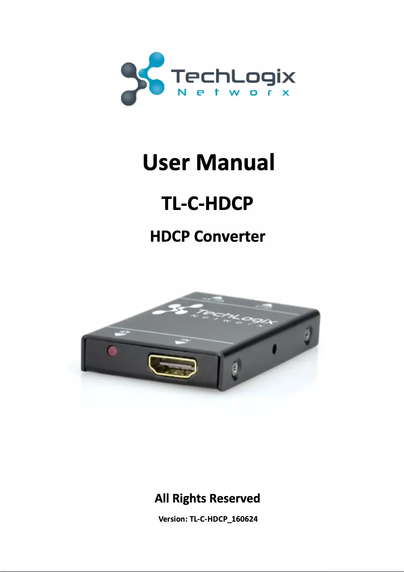 Image de la première page du manuel de l'appareil TL-C-HDCP