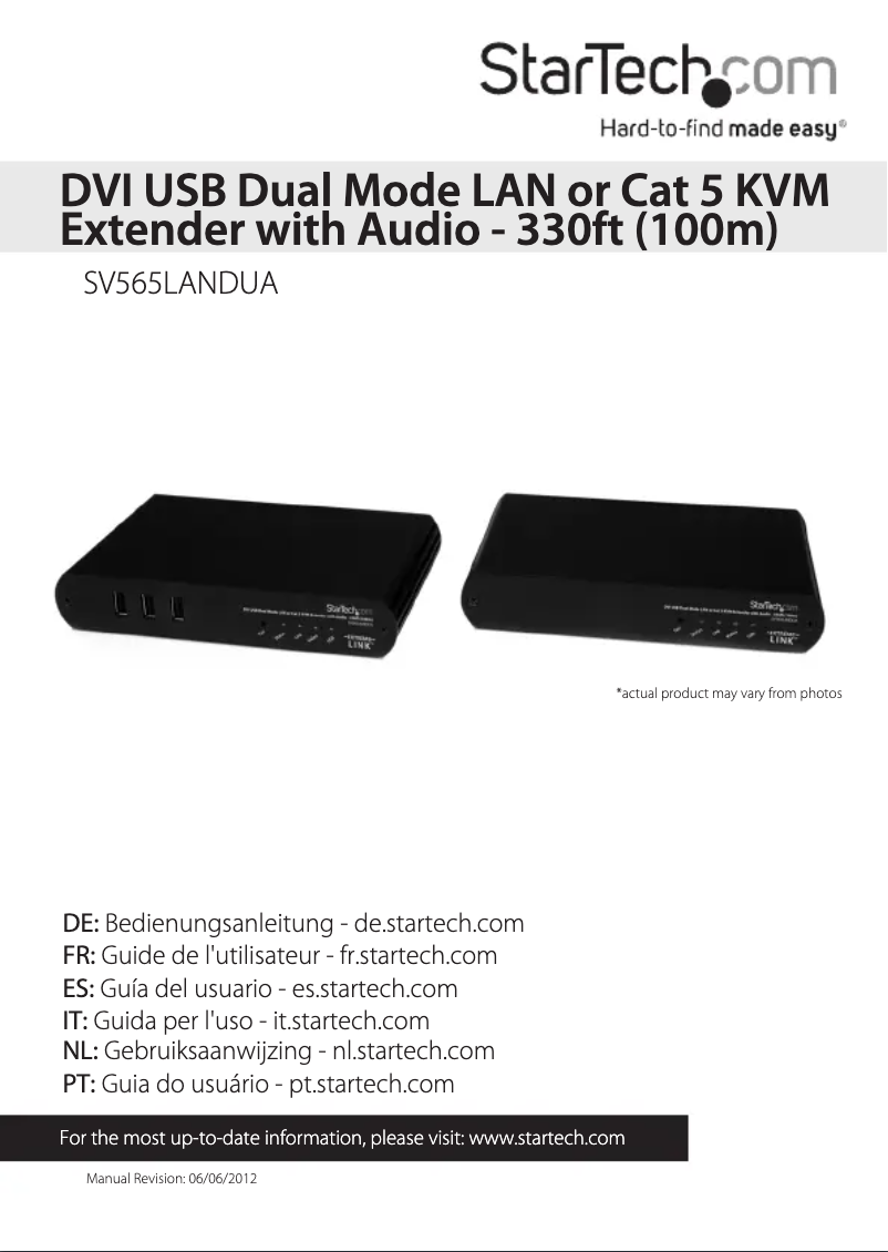 Page 1 de la notice Manuel utilisateur StarTech.com SV565LANDUA
