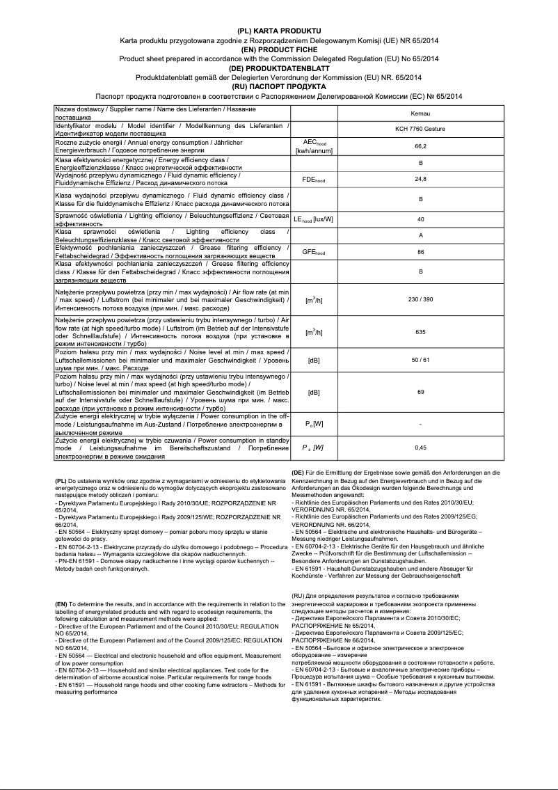 Page 1 of the manual User Manual Kernau KCH 7760 B