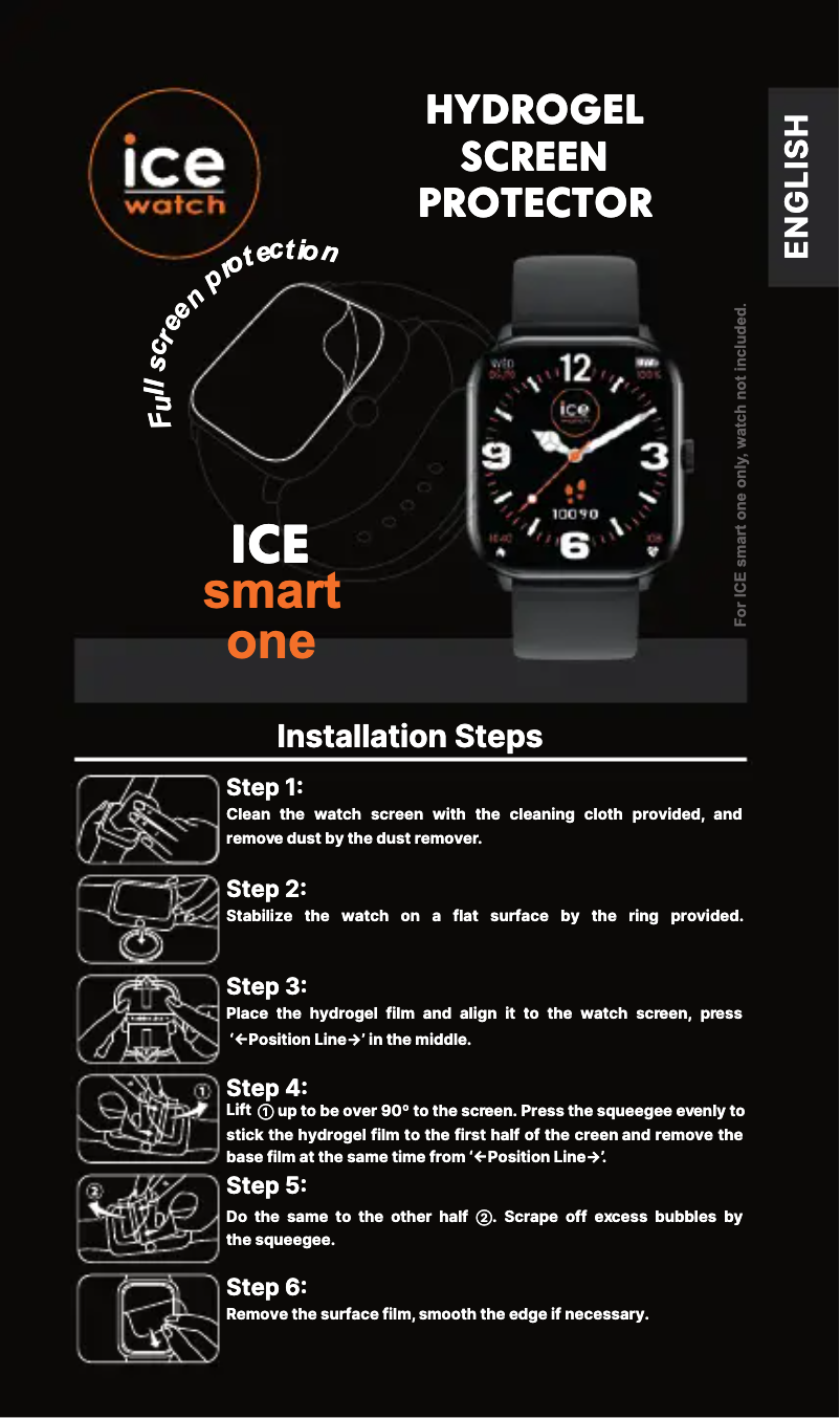 Page 1 de la notice Manuel utilisateur ICE Watch Screen Protection