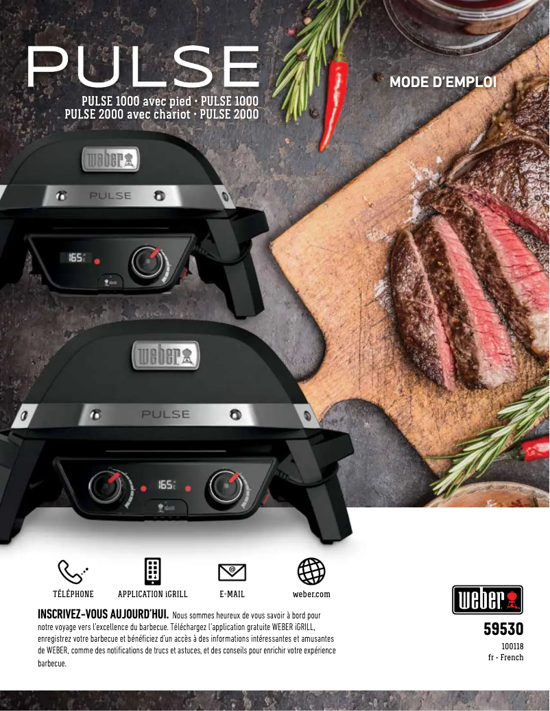 Page 1 de la notice Manuel utilisateur Weber Pulse 2000