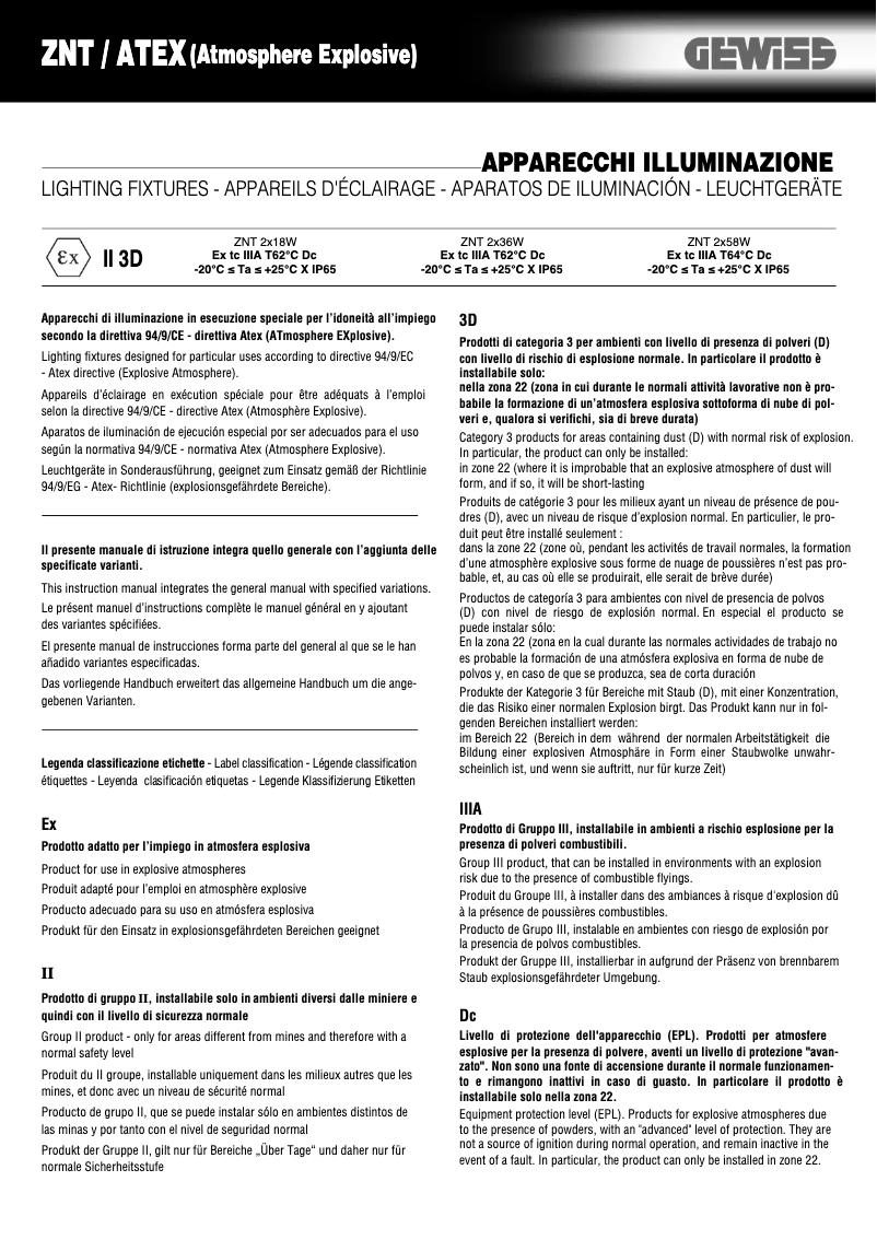Page 1 de la notice Manuel utilisateur Gewiss GW80444
