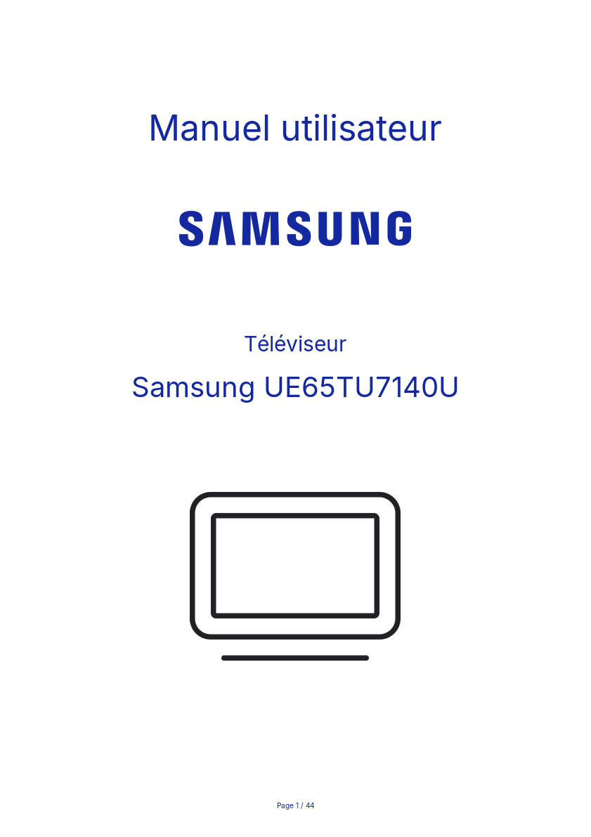 Page n°1 - Manuel utilisateur Samsung UE65TU7140U