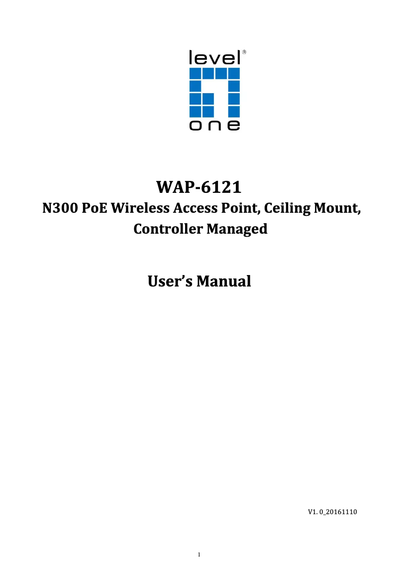 Page n°1 - Manuel utilisateur LevelOne WAP-6121