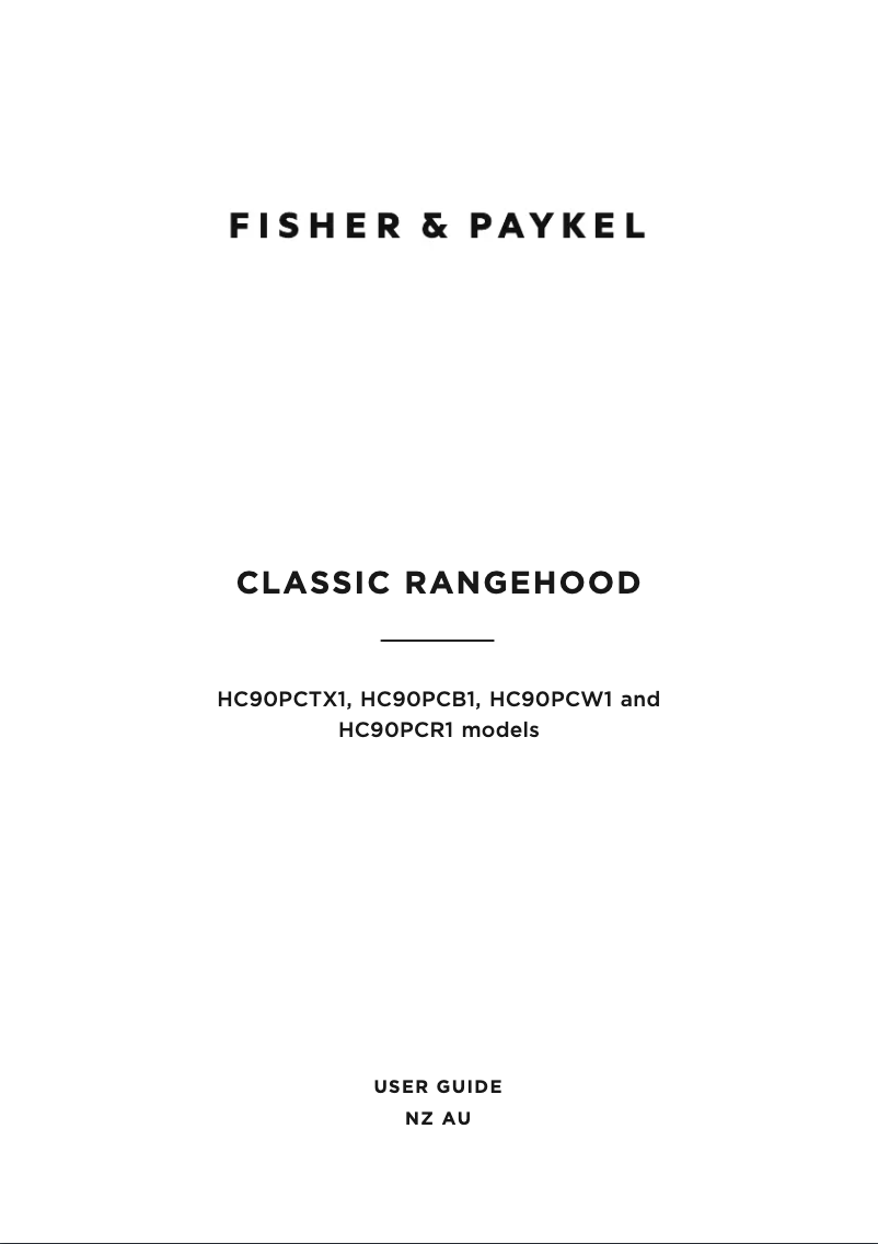 Page n°1 - Manuel utilisateur Fisher & Paykel HC90PCX1