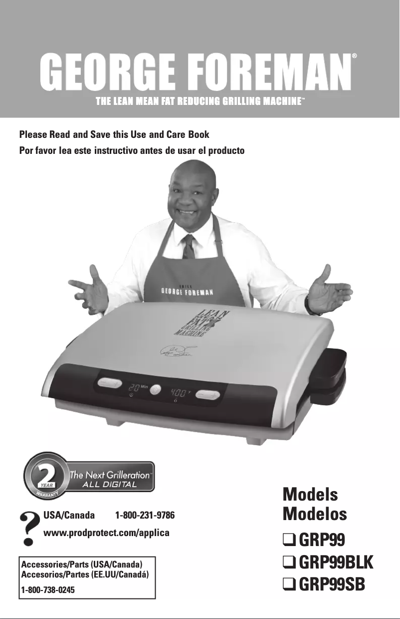 Página 1 del manual Manual de usuario George Foreman GRP99BLK