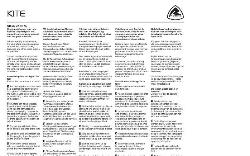 Page n°1 - Manuel utilisateur Robens Kite