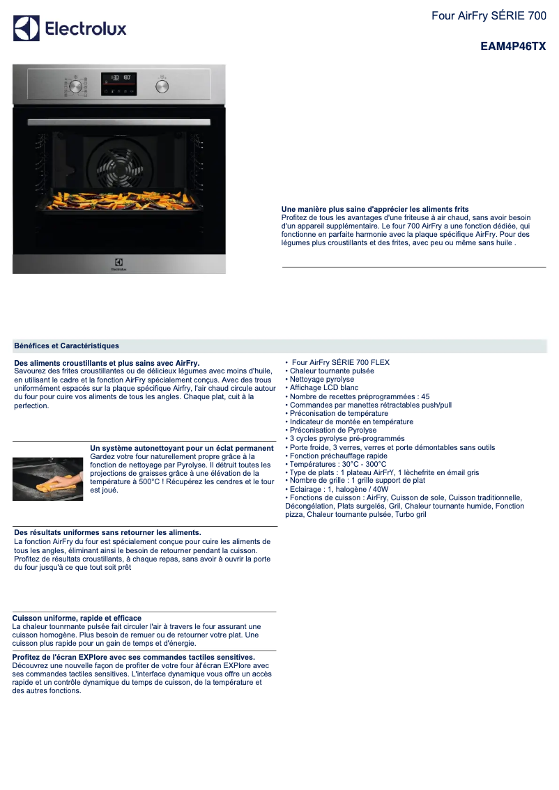 Página 1 del manual Ficha técnica Electrolux EAM4P46TX