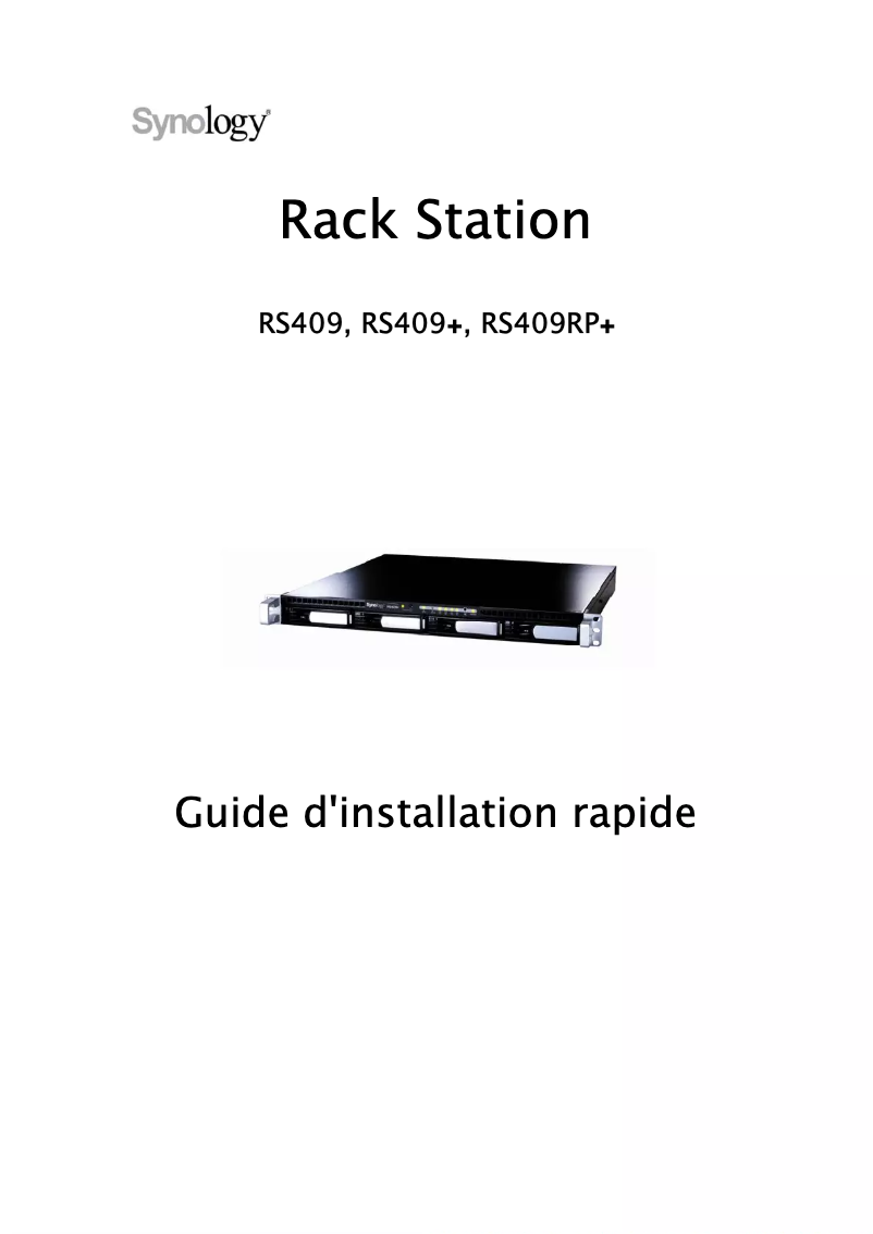 Page 1 de la notice Manuel utilisateur Synology RackStation RS409+
