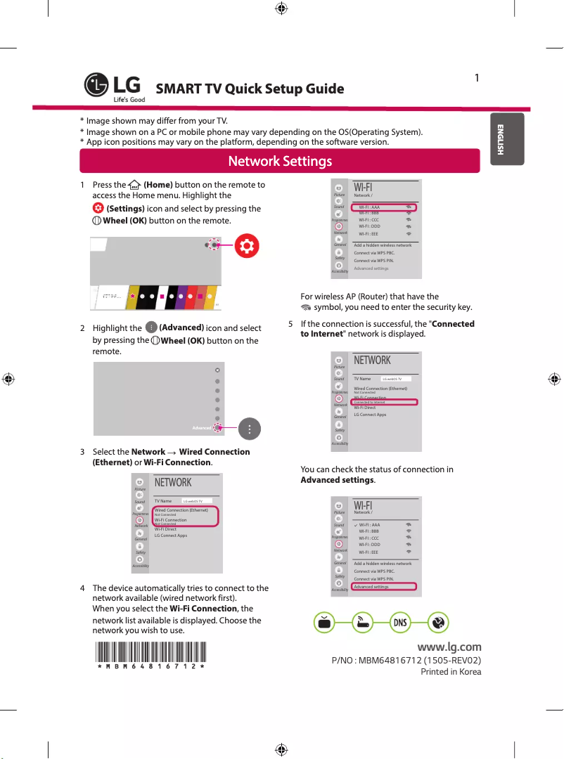 Page n°1 - Manuel utilisateur LG 43UF771V