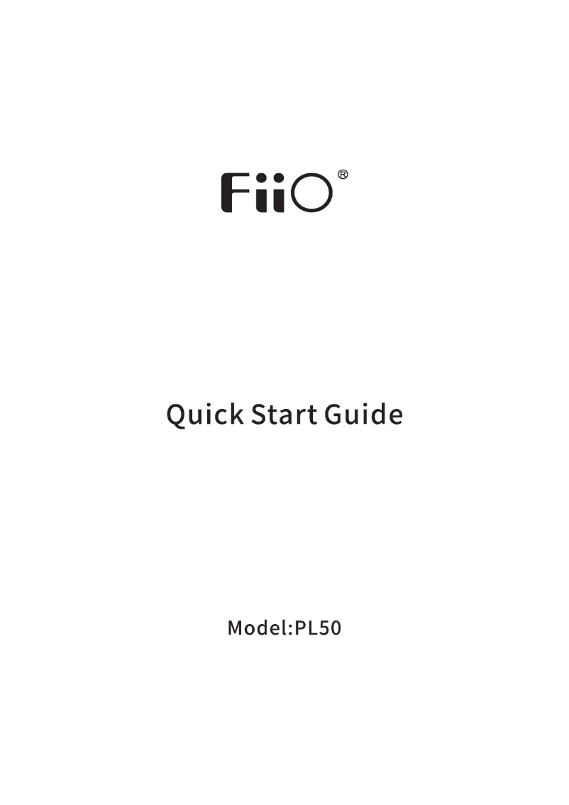 Page n°1 - Manuel utilisateur FiiO PL50