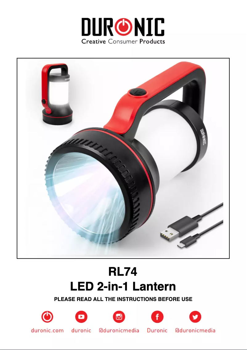 Page 1 de la notice Manuel utilisateur Duronic RL74