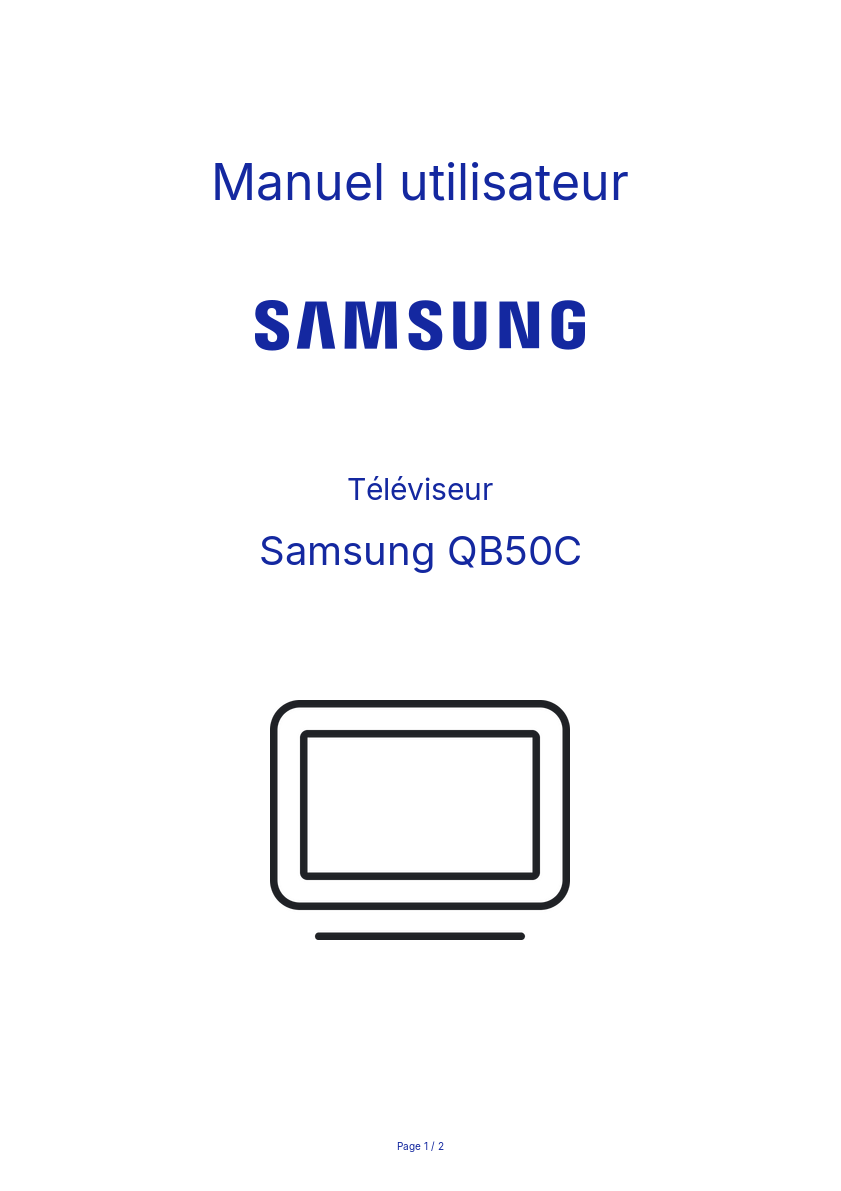 Page n°1 - Manuel utilisateur Samsung QB50C