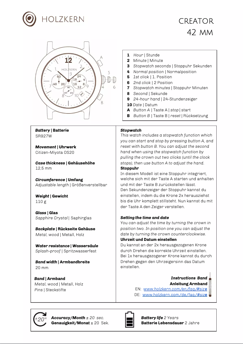 Page n°1 - Manuel utilisateur Holzkern Salvatore
