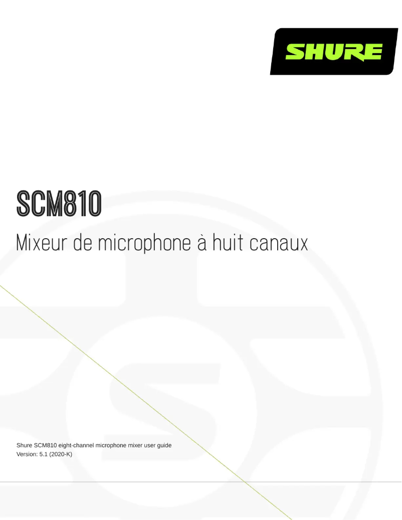 Page n°1 - Manuel utilisateur Shure SCM810
