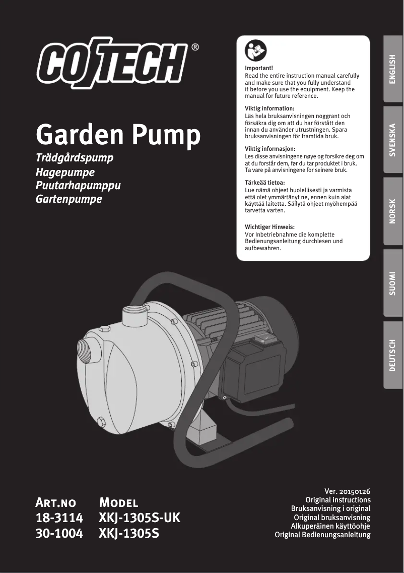 Página 1 del manual Manual de usuario Cotech XKJ-1305S