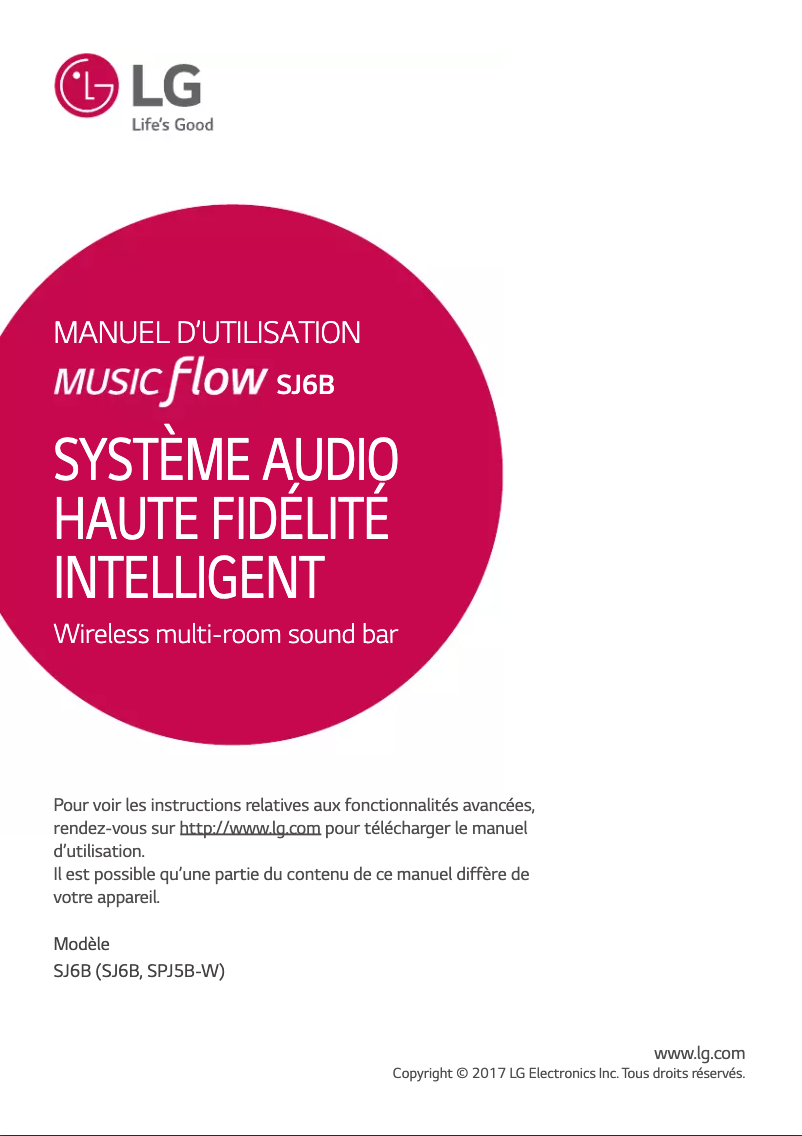 Page n°1 - Manuel utilisateur LG SJ6B