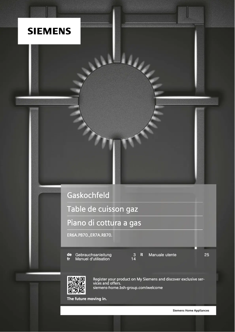 Page 1 de la notice Manuel utilisateur Siemens ER7A6RB70D