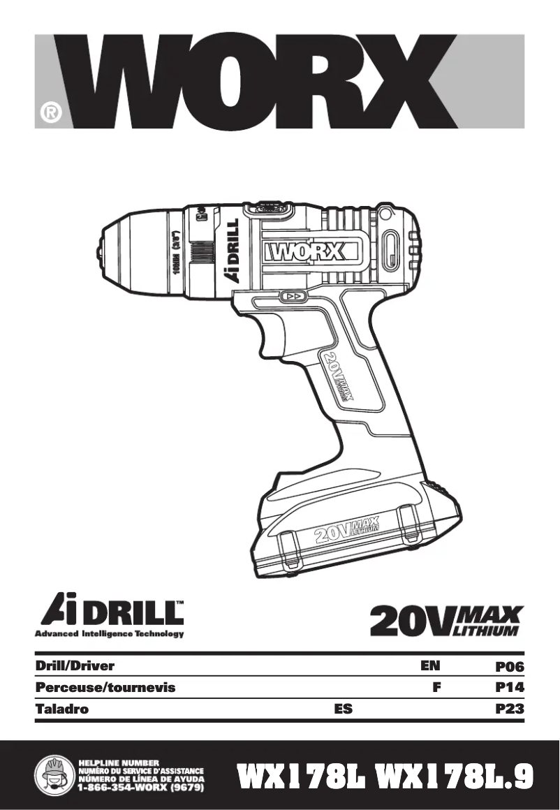 Page 1 de la notice Manuel utilisateur Worx WX178L.3