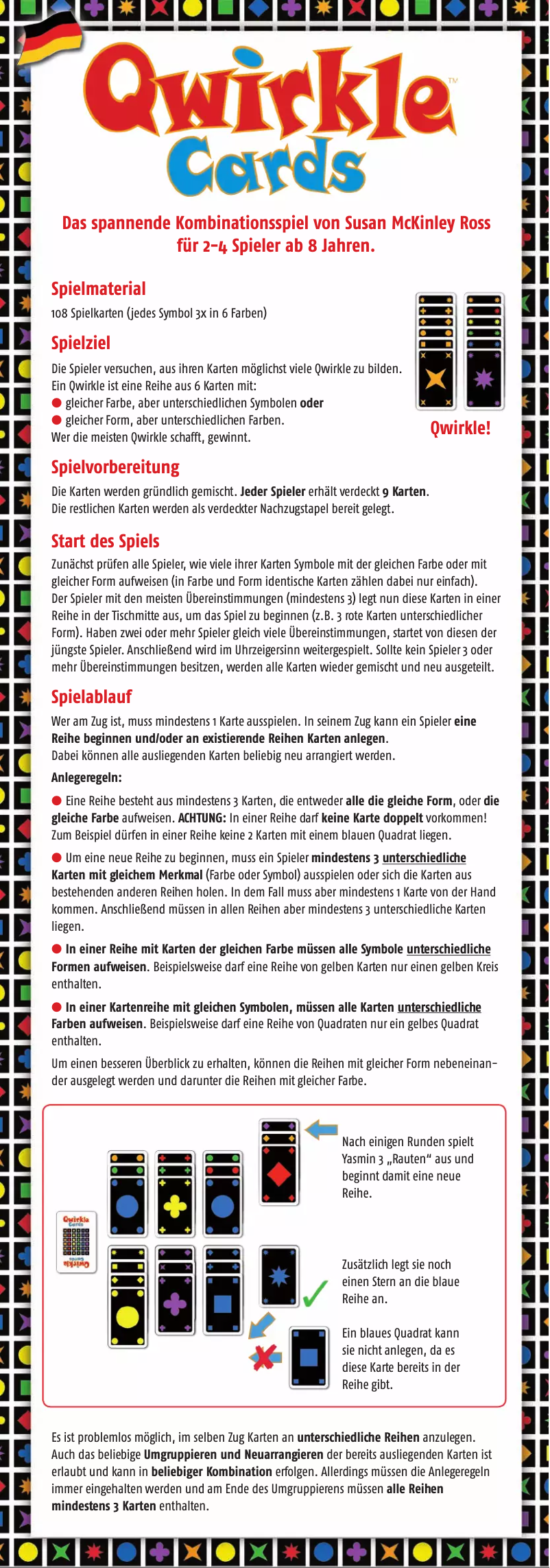 Page n°1 - Manuel utilisateur Schmidt Qwirkle Cards