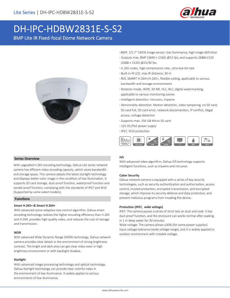 Image de la première page du manuel de l'appareil IPC-HDBW2831E-S-S2