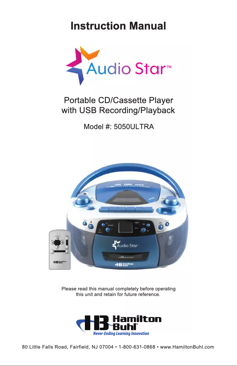 Page n°1 - Manuel utilisateur Hamilton Buhl Audio Star