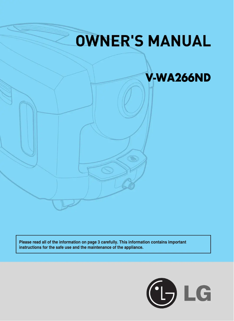 Image de la première page du manuel de l'appareil V-WA266ND