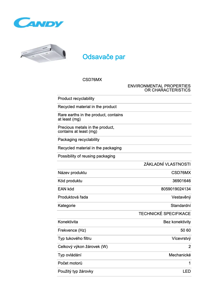 Image de la première page du manuel de l'appareil CSD76MX