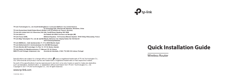 Page n°1 - Manuel utilisateur TP-Link Archer C2 V3