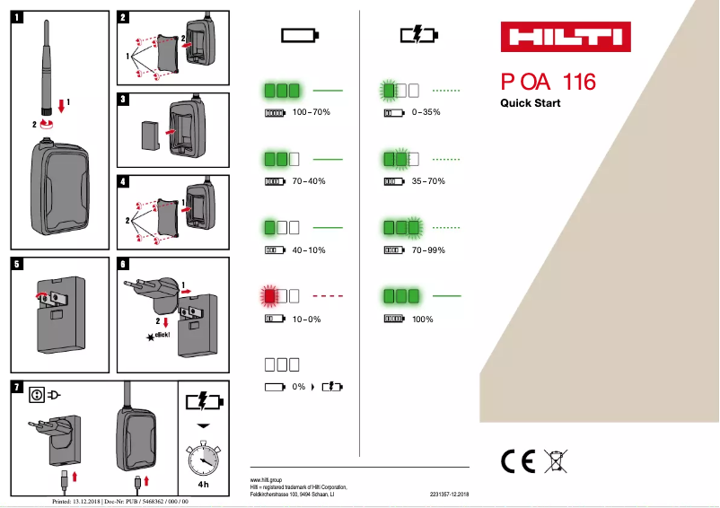 Página 1 del manual Manual de usuario Hilti POA 116