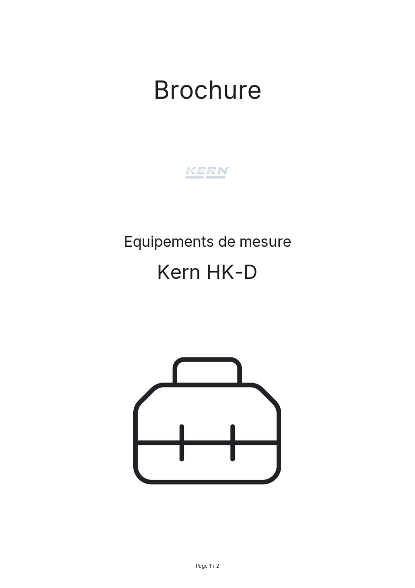 Page n°1 - Brochure Kern HK-D