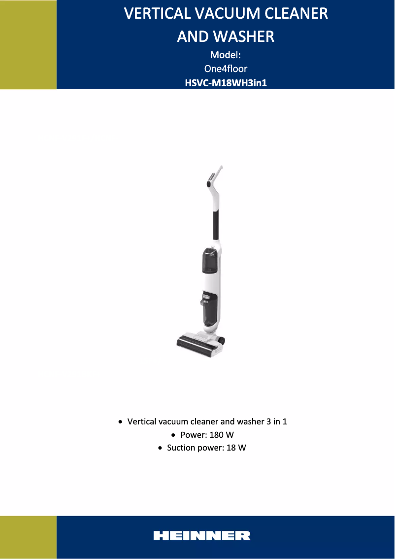 Image de la première page du manuel de l'appareil HSVC-M18WH3in1