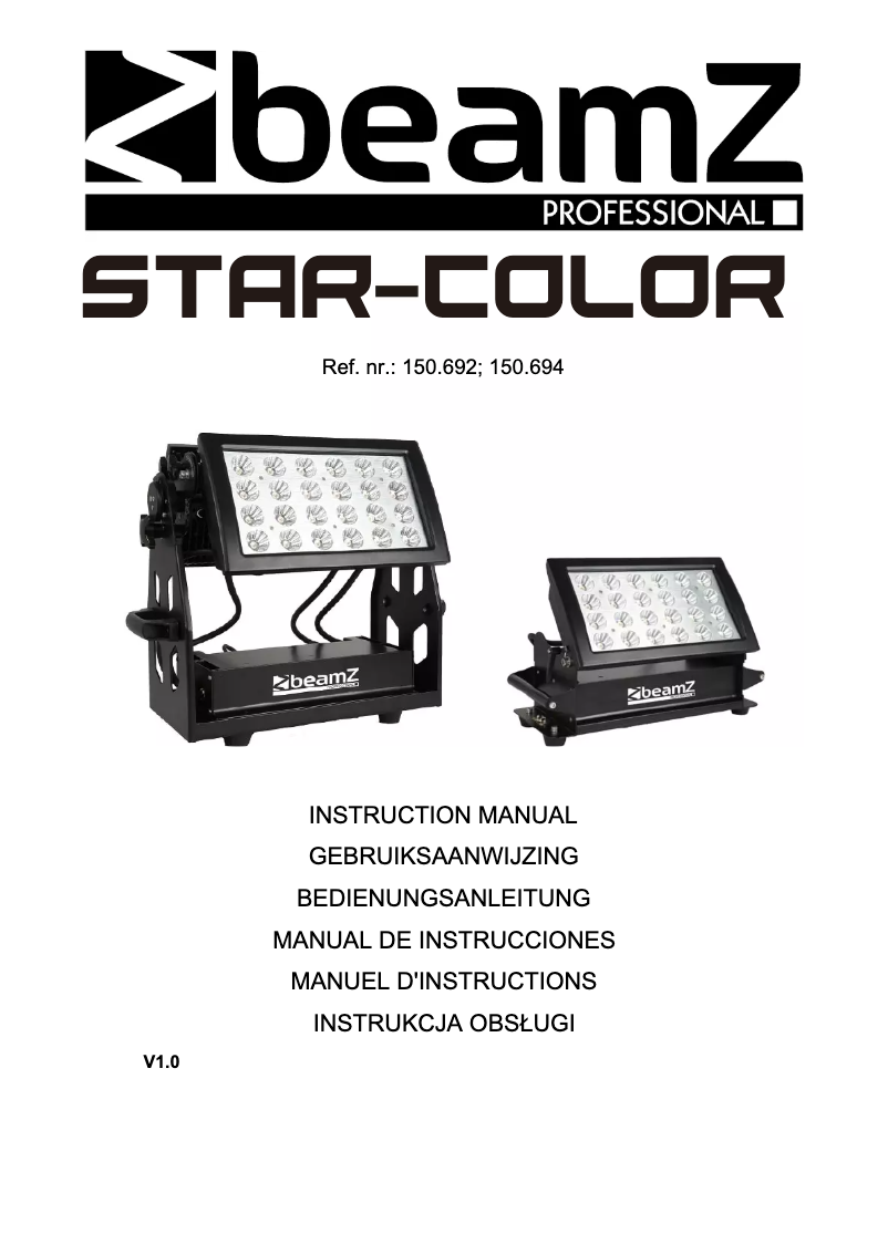 Page n°1 - Manuel utilisateur BeamZ Star-Color 720