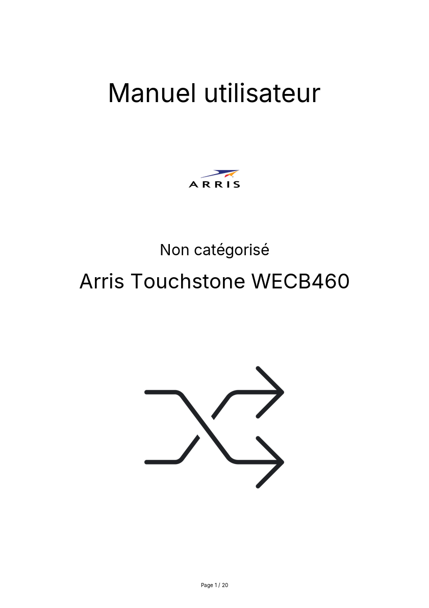 Page n°1 - Manuel utilisateur Arris Touchstone WECB460