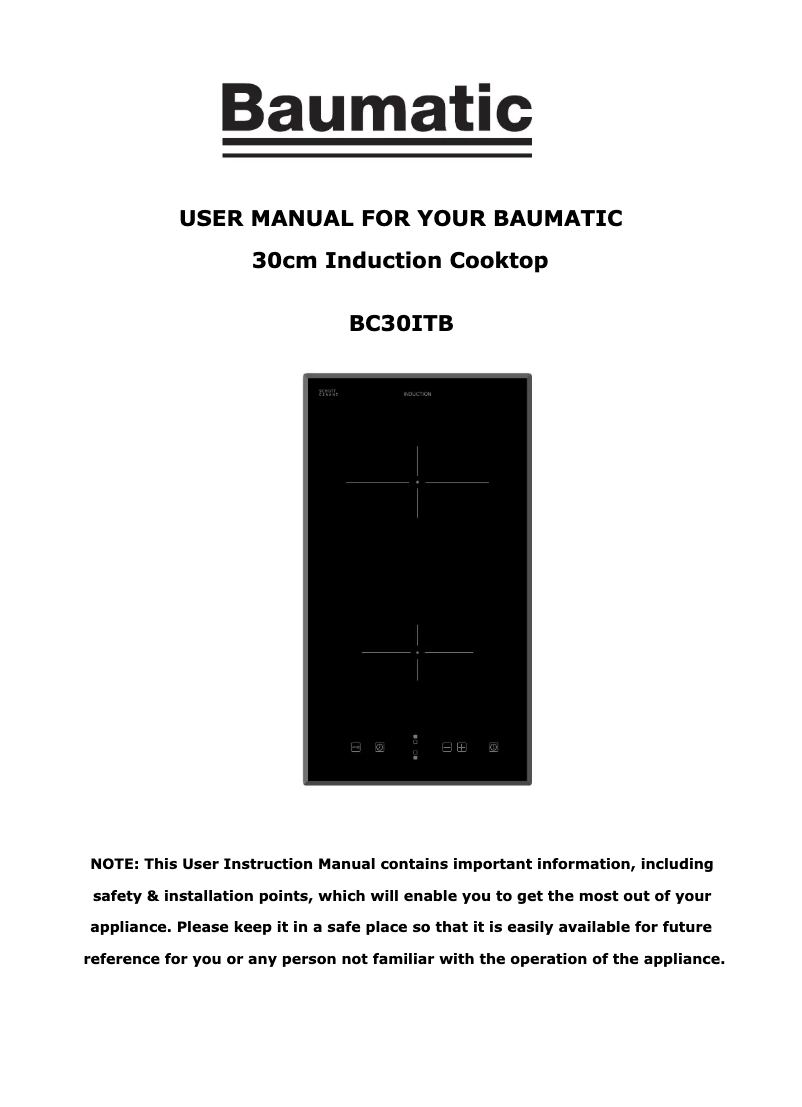 Image de la première page du manuel de l'appareil BC30ITB