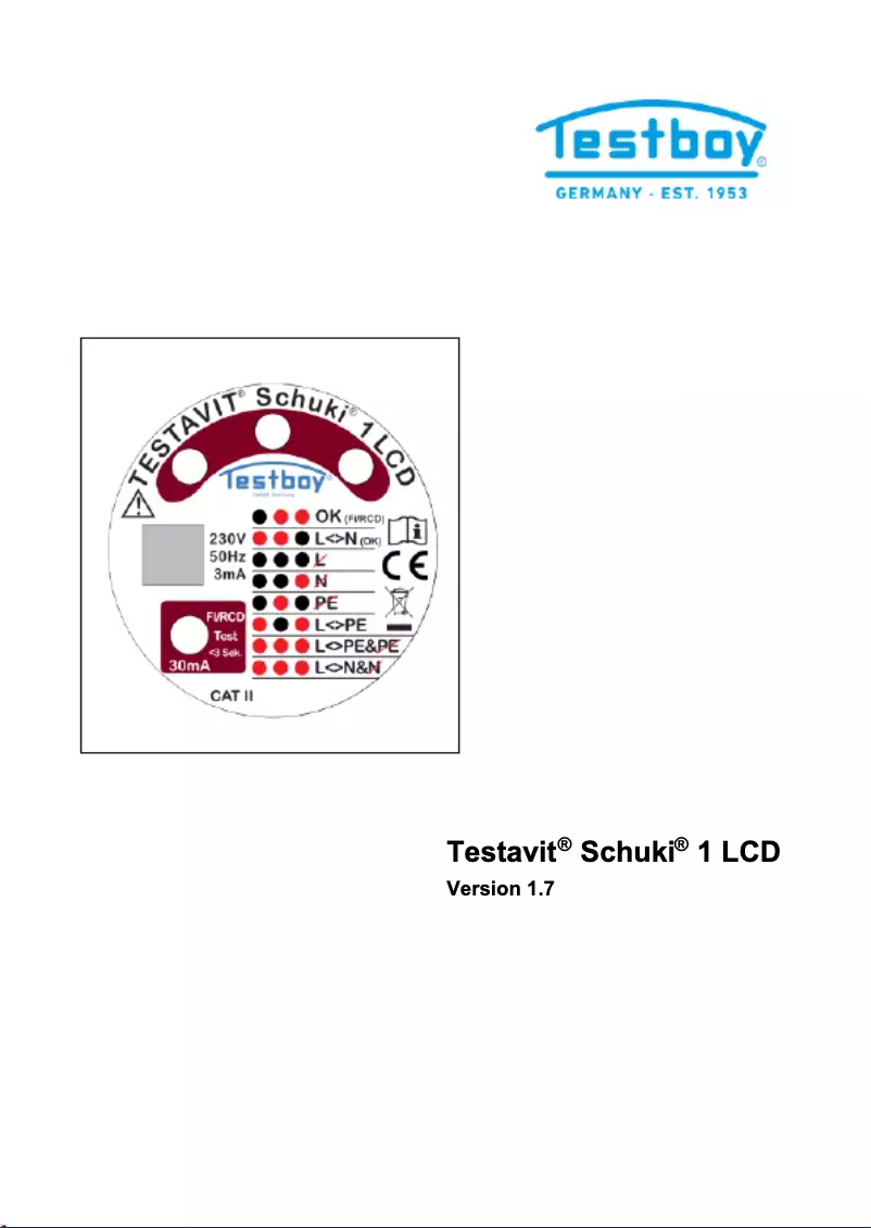 Image de la première page du manuel de l'appareil Testavit Schuki 1 LCD