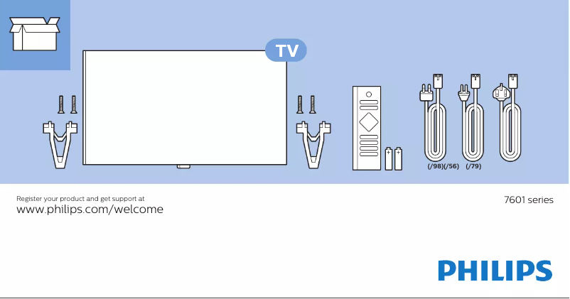 Page 1 de la notice Guide de démarrage rapide Philips 7000 series 65PUT7601