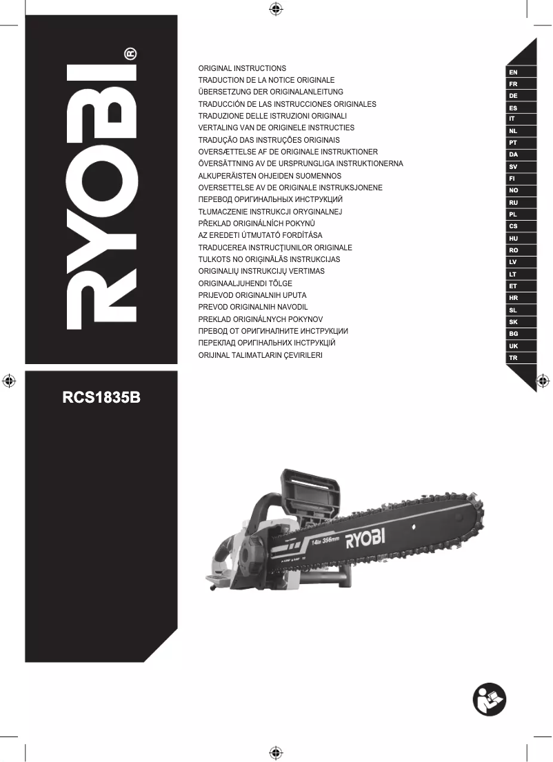 Page 1 de la notice Manuel utilisateur RYOBI RCS1835B