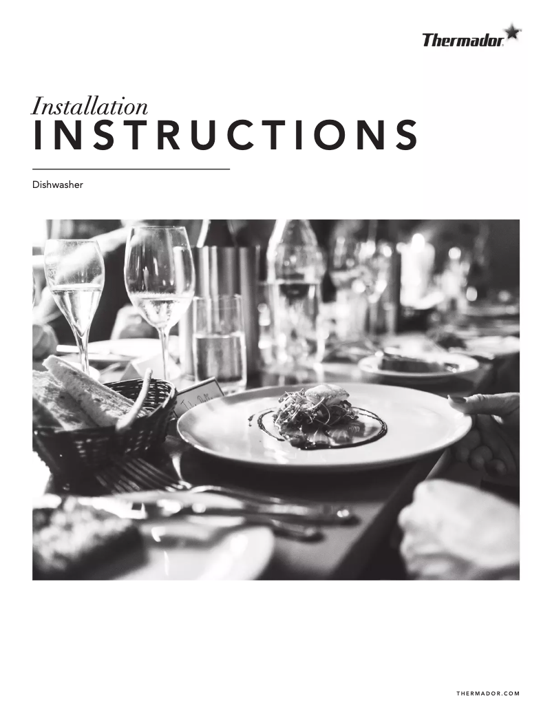 Page n°1 - Guide d'installation Thermador DWHD870WFP